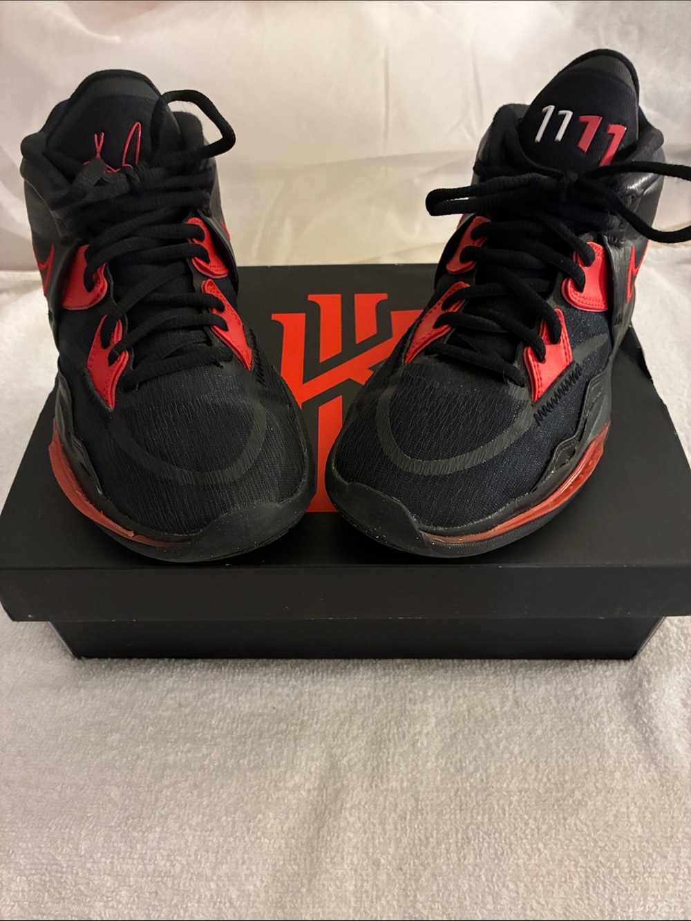 Kyrie Irving Kids Black & Red Athletic Sneakers Kyrie Irving Signature logo